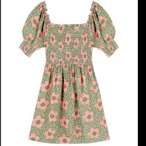 Unique vintage wild pony smock top puff sleeve dress xs